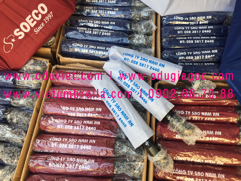 xưởng sản xuất ô dù cầm tay in logo quảng cáo